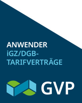 Als GVP-Mitglied sind wir Anwender der iGZ/DGB Tarifverträge.