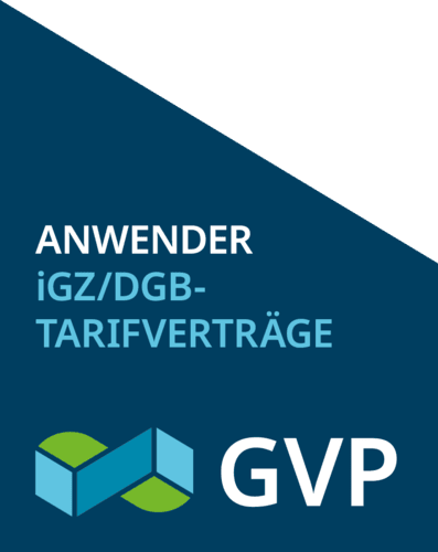 Als GVP-Mitglied sind wir Anwender der iGZ/DGB Tarifverträge.